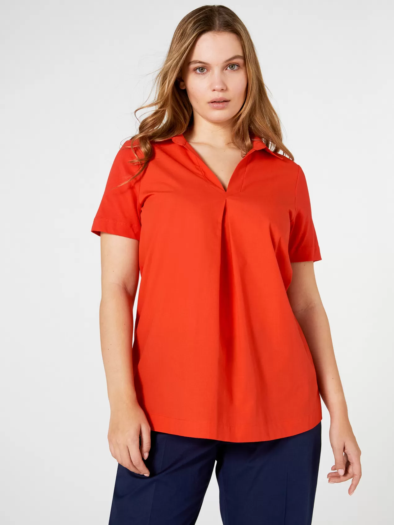 Flash Sale Elena Mirò T-Shirt En Jersey Et Popeline Rouge