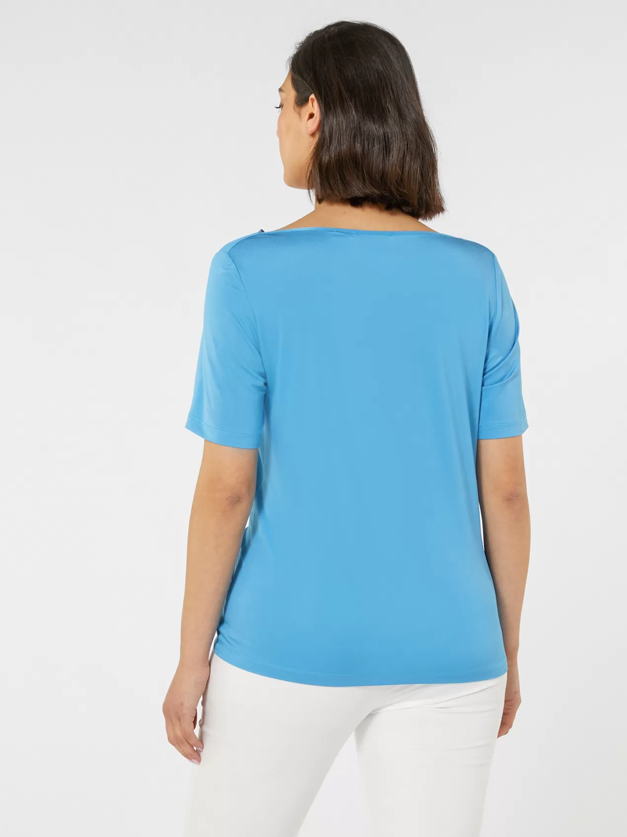 Cheap Elena Mirò T-Shirt En Viscose Avec Drape Light - Blue
