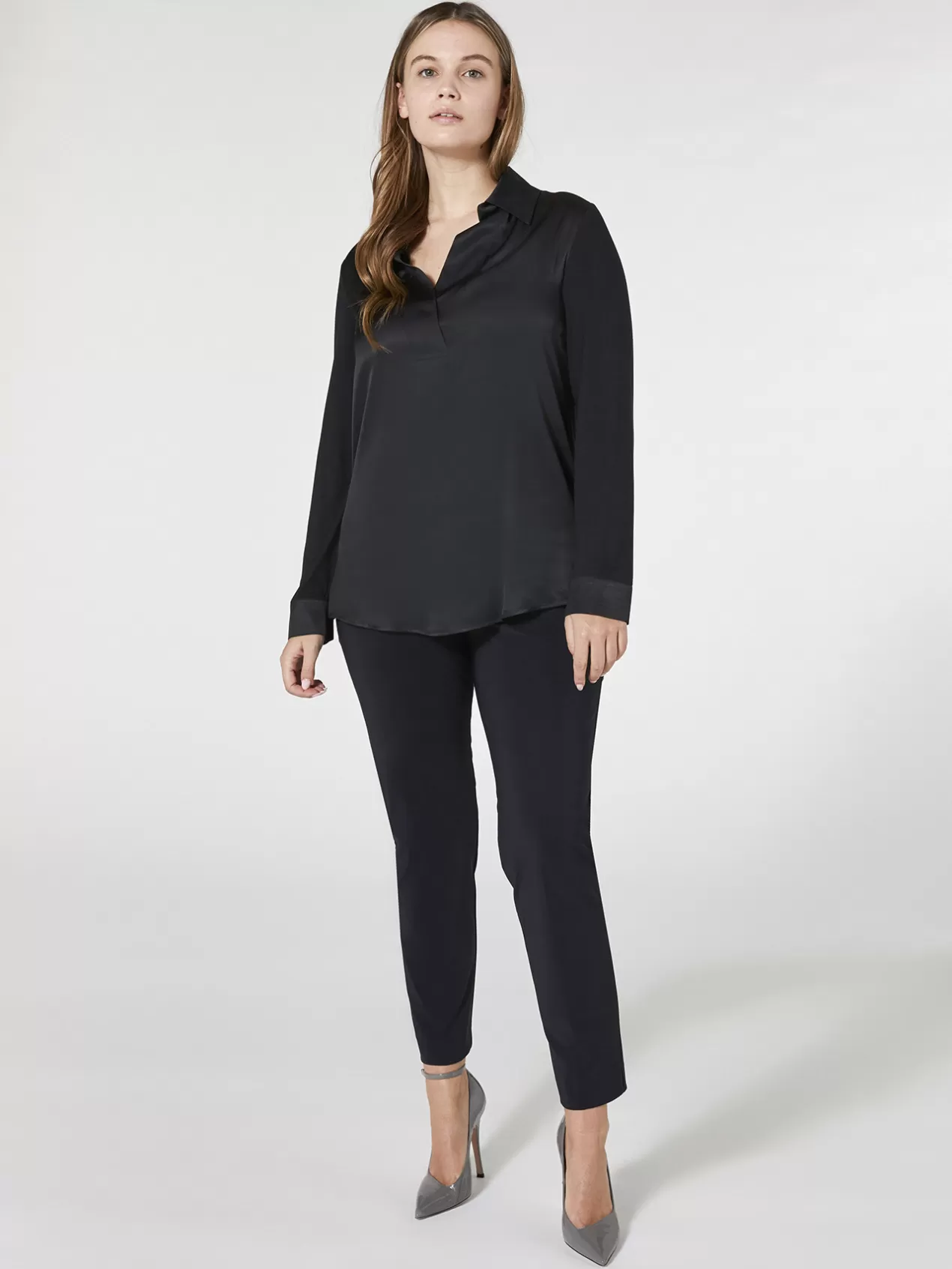 Cheap Elena Mirò T-Shirt Polo Bi-Matiere Noir