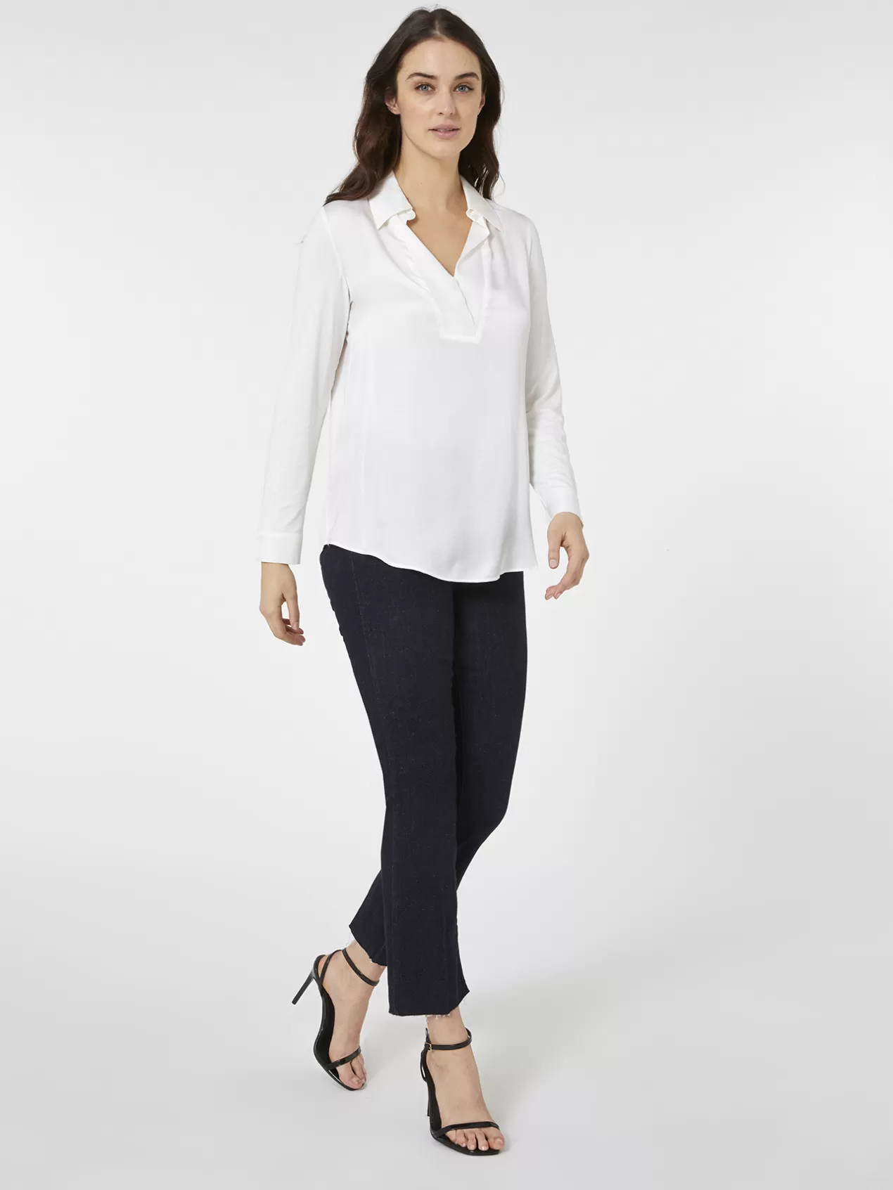 Fashion Elena Mirò T-Shirt Polo Bi-Matiere Blanc
