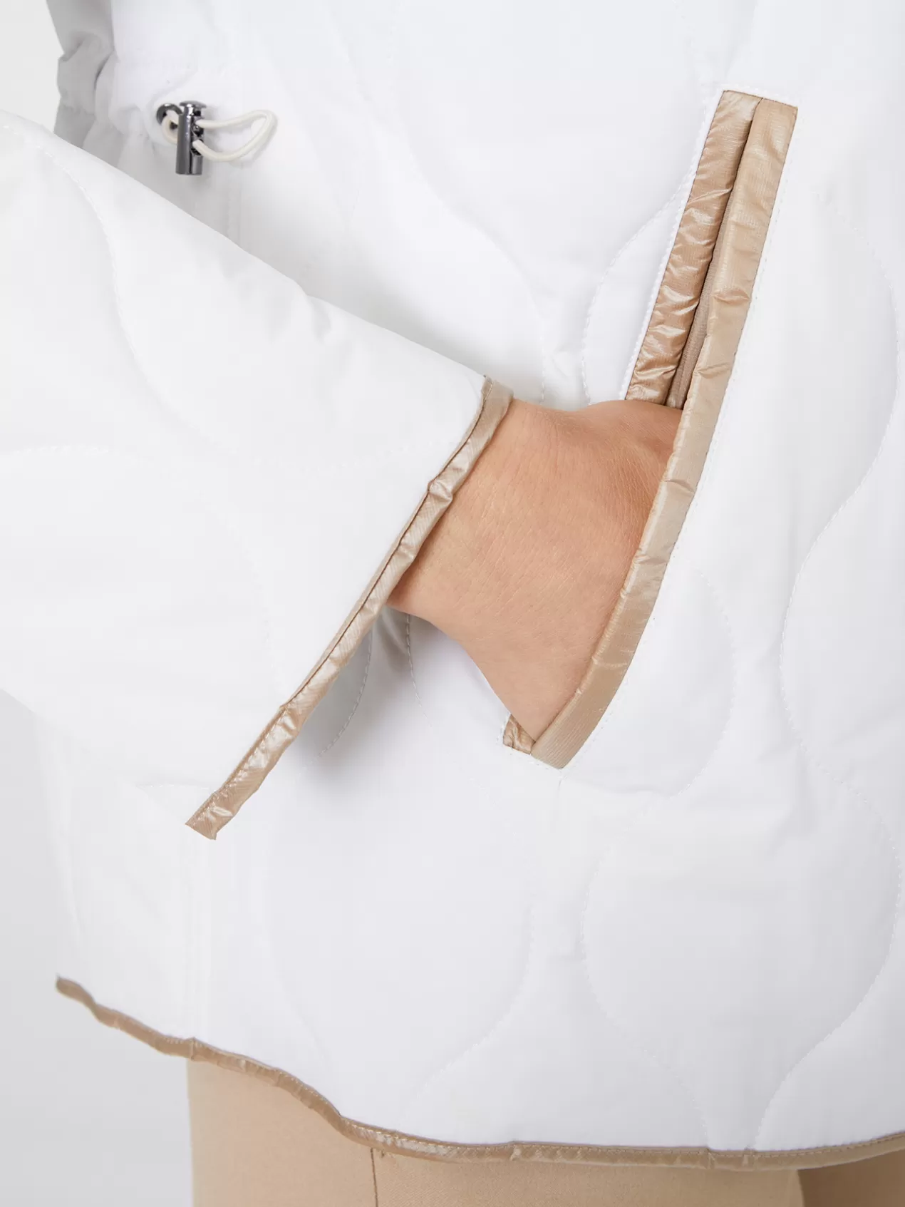 Sale Elena Mirò Veste Bicolore Matelassee En Nylon Recycle Blanc