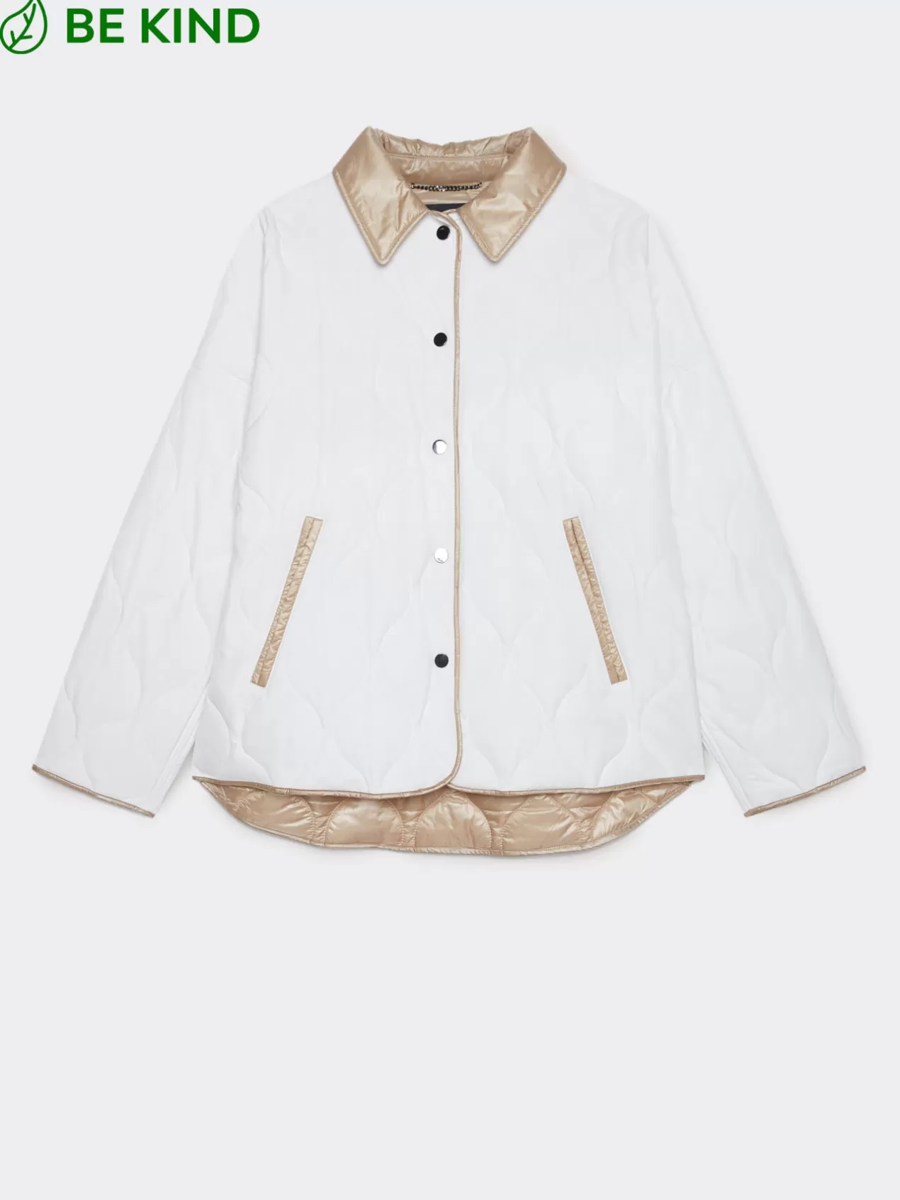 Sale Elena Mirò Veste Bicolore Matelassee En Nylon Recycle Blanc