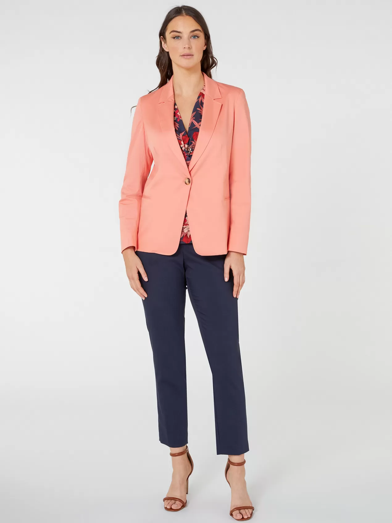 Discount Elena Mirò Veste Blazer A Un Bouton Rose