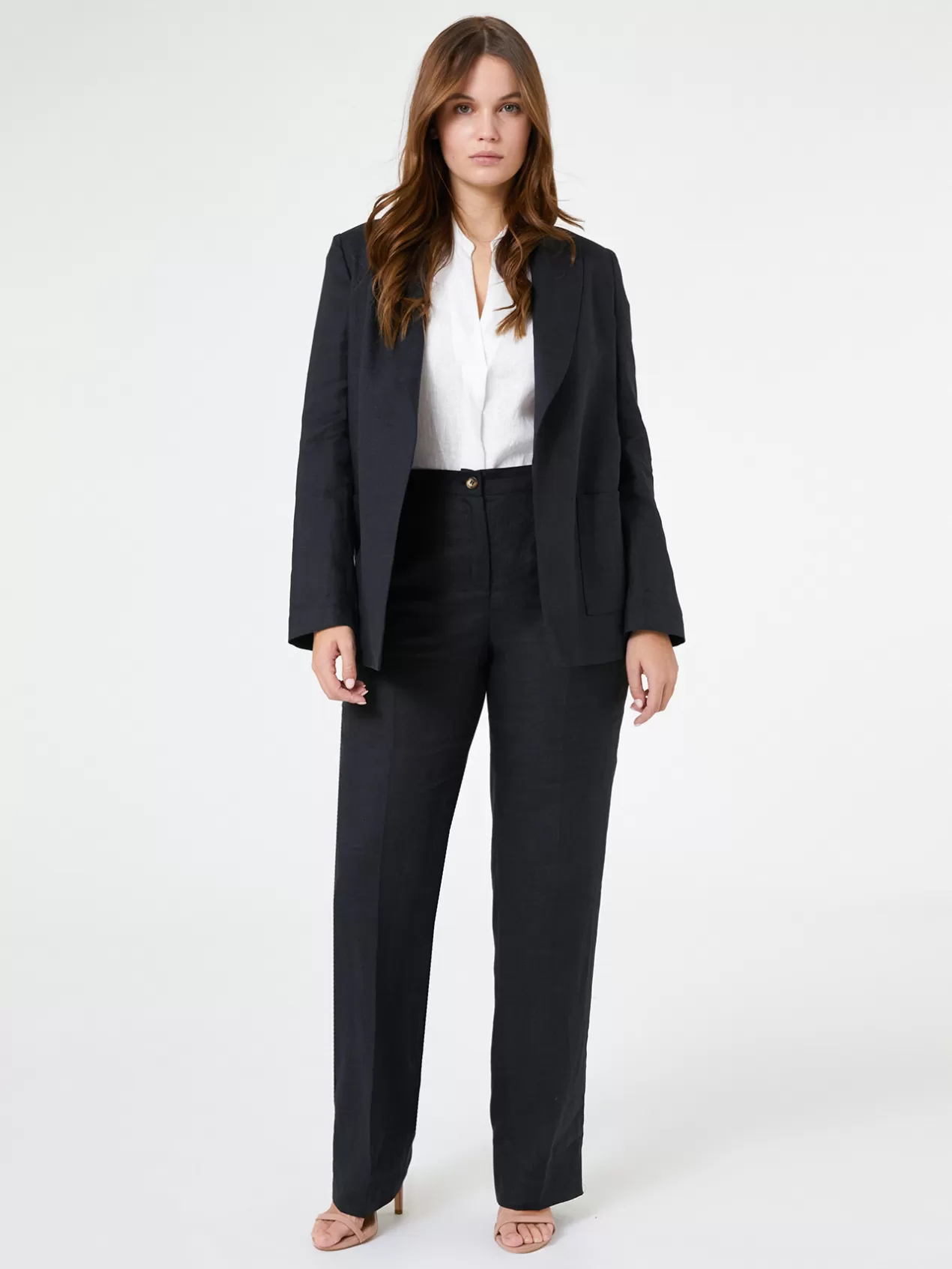 Shop Elena Mirò Veste Blazer En Lin Noir