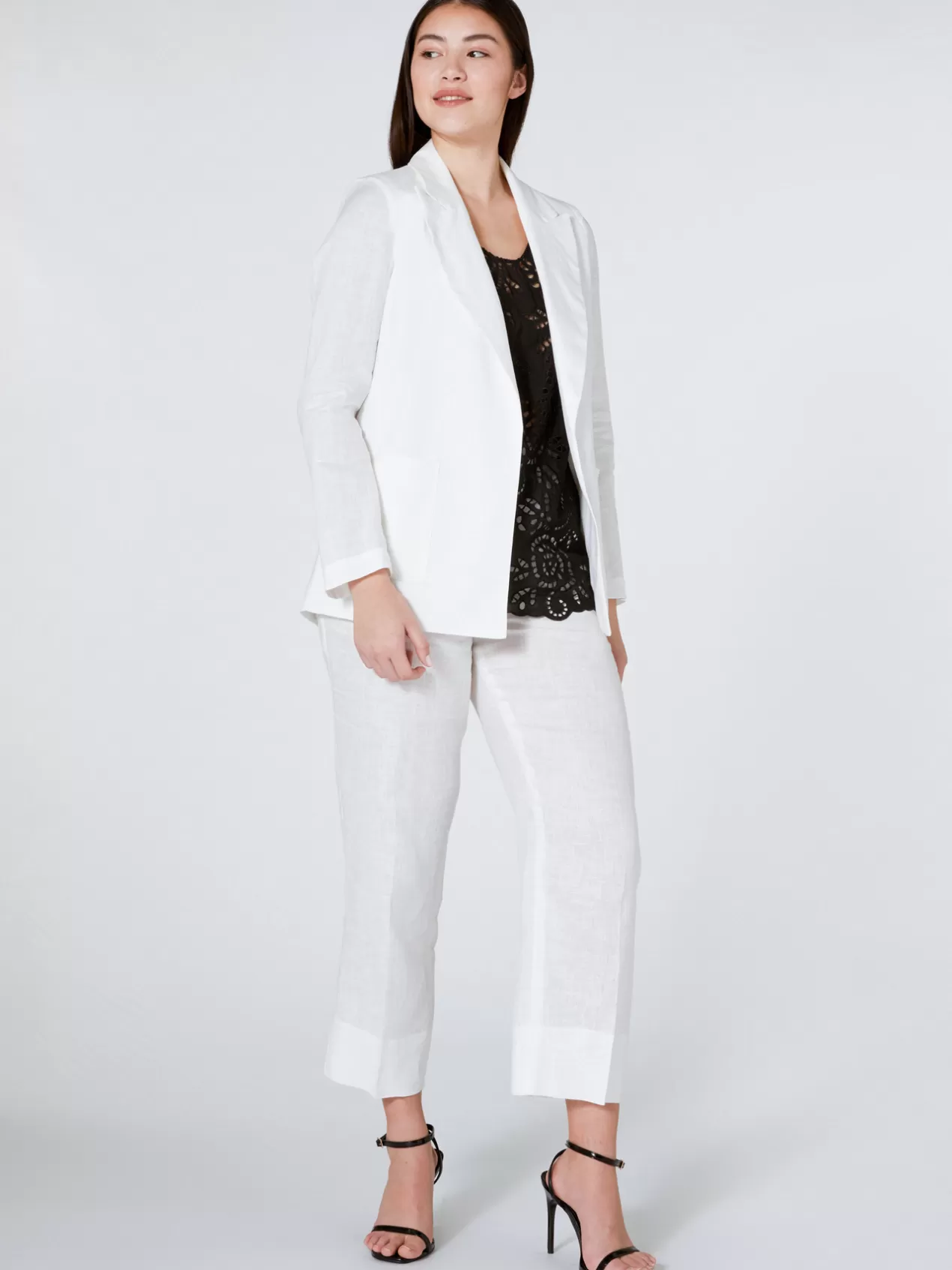 Fashion Elena Mirò Veste Blazer En Lin Blanc