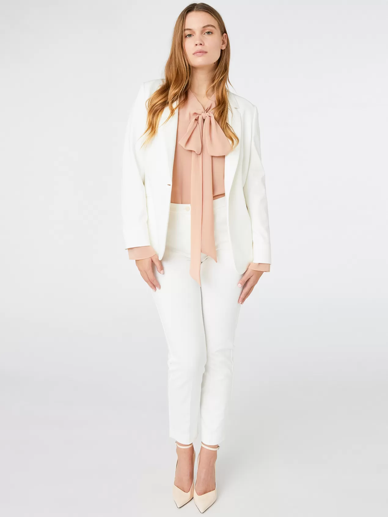 Best Sale Elena Mirò Veste Blazer En Maille Milano Stretch Blanc