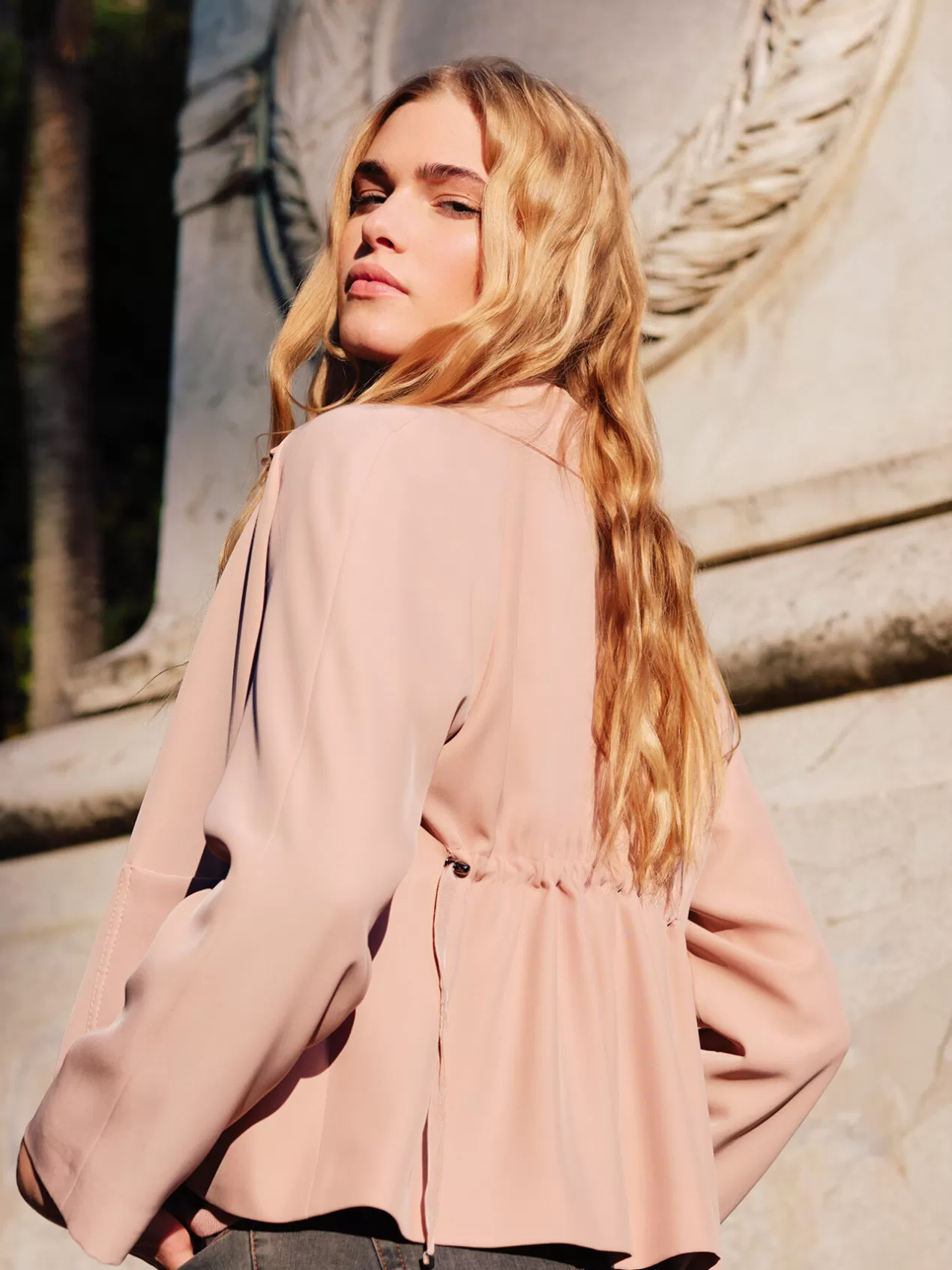 Best Sale Elena Mirò Veste Courte En Tissu Fluide Rose