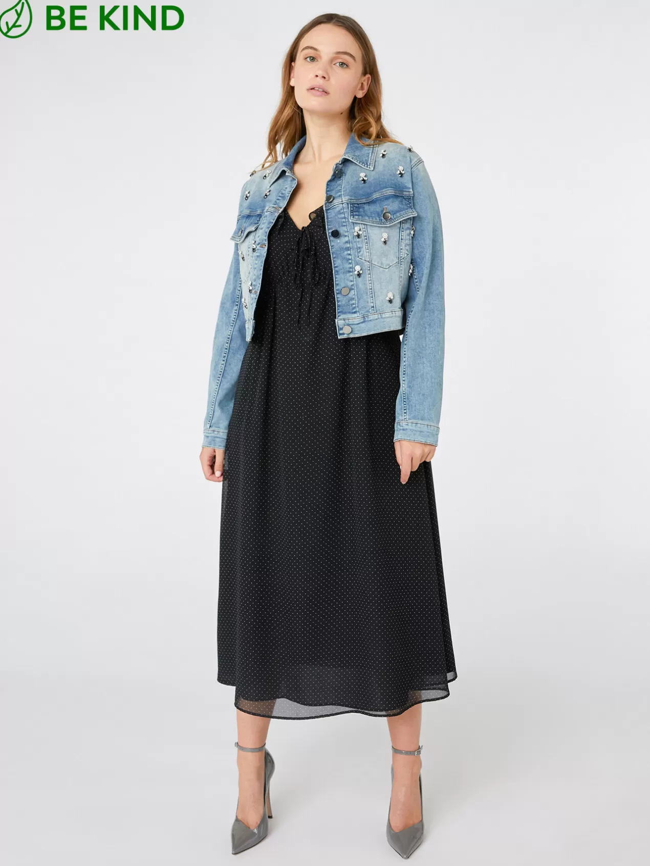 Hot Elena Mirò Veste En Jean Brodee Light - Blue