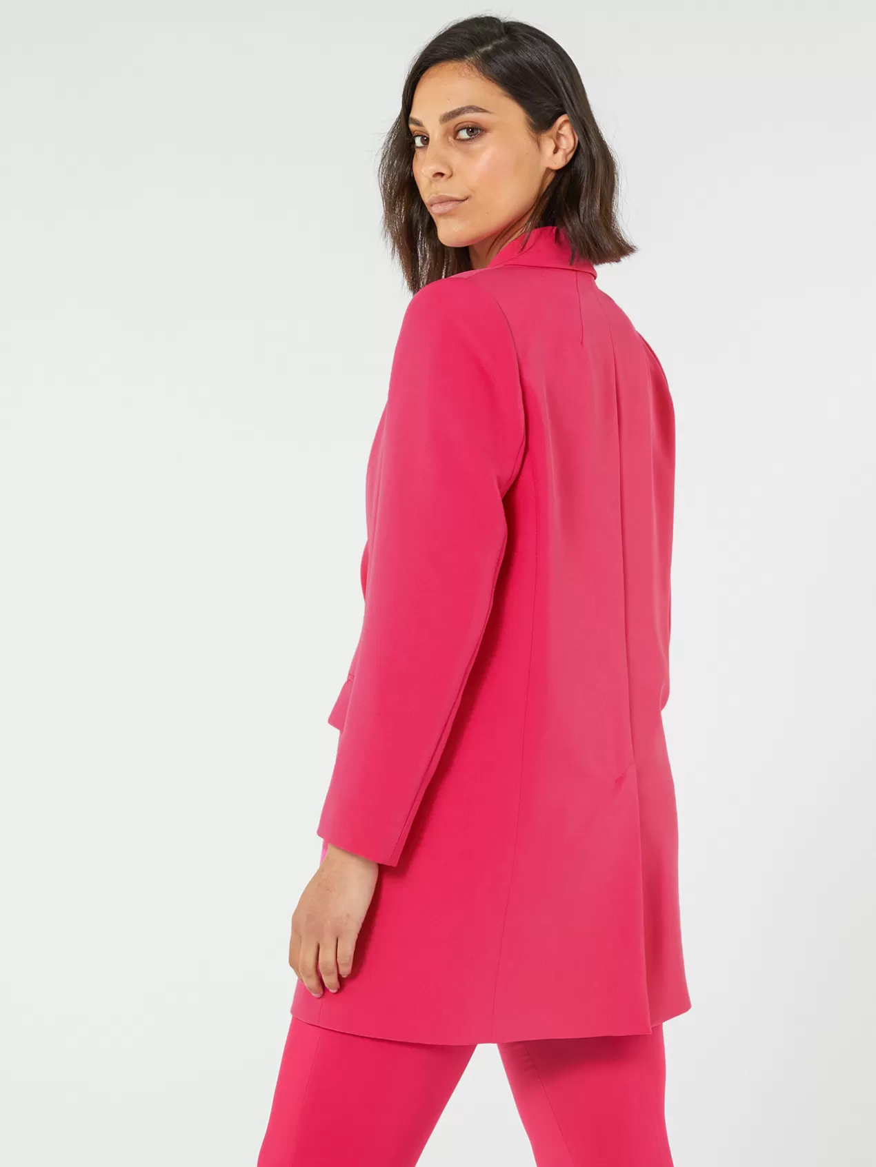 Store Elena Mirò Veste Longue En Cady Extensible Technique Fuchsia