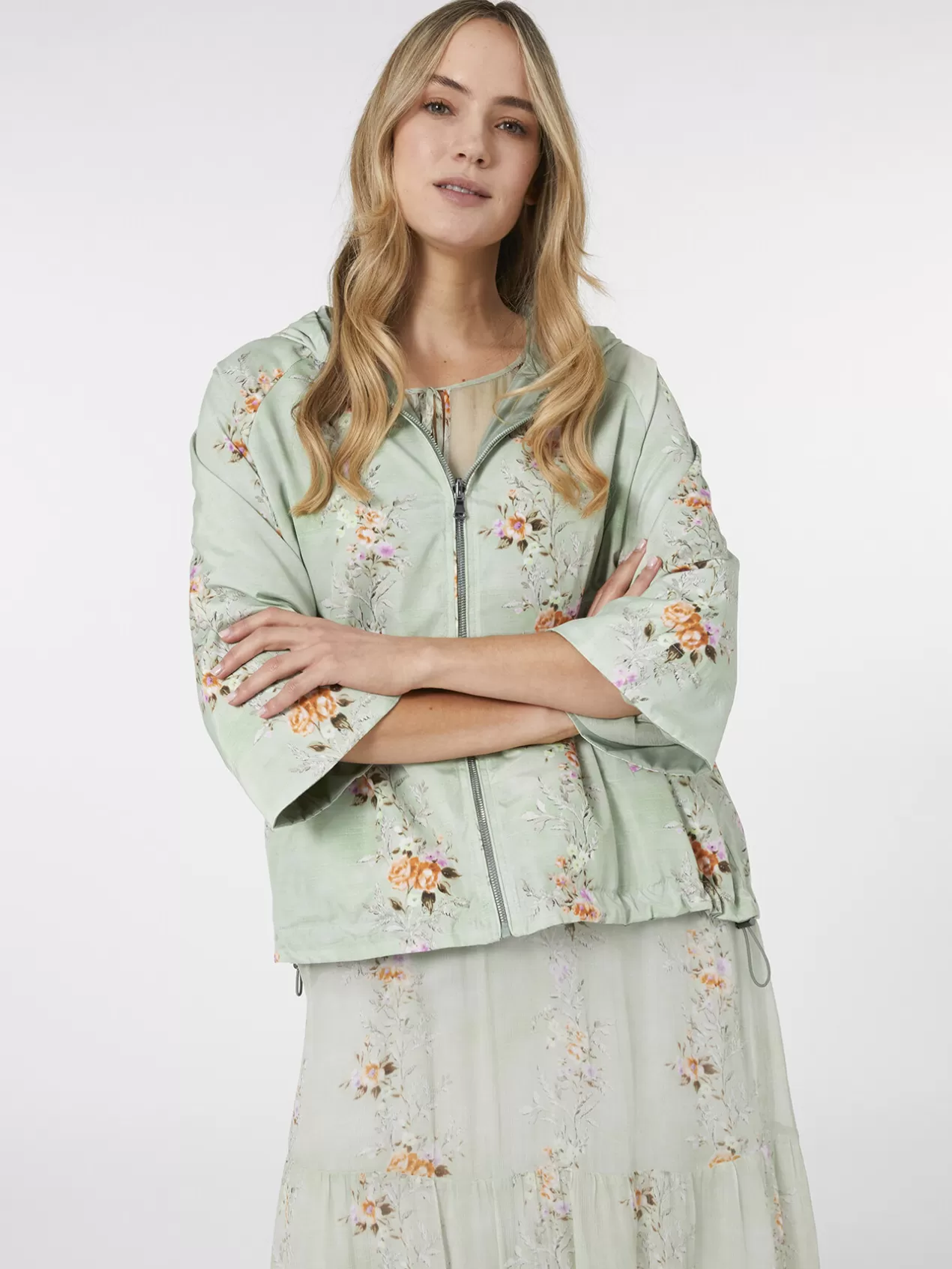 Outlet Elena Mirò Veste Reversible En Nylon Green Water