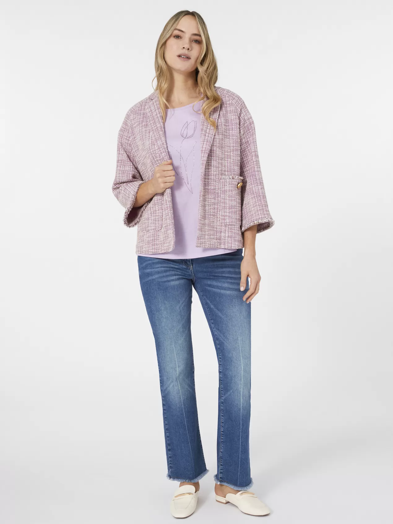 Cheap Elena Mirò Veste Teinte En Fil Rose